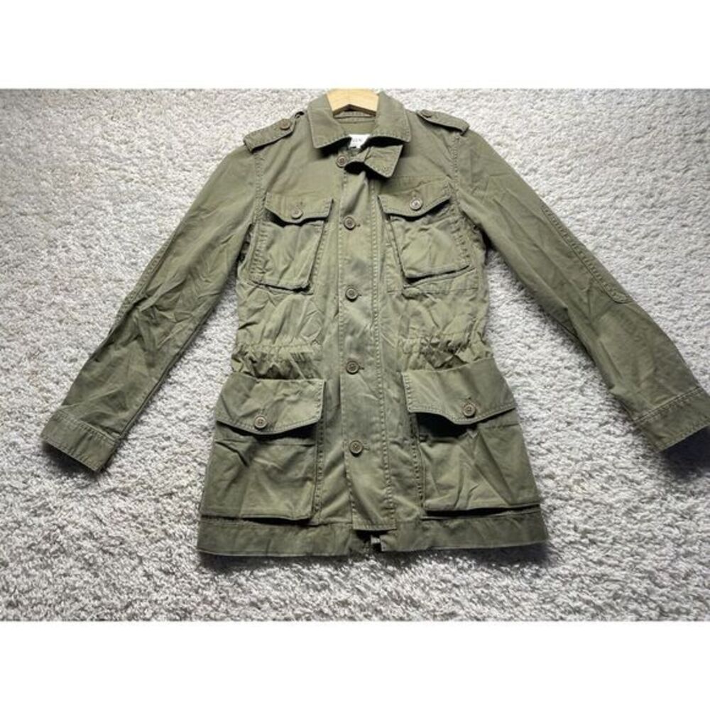 J.CREW Hunter Green Cotton‎ Field Mechanic Military Utility Jacket E0945 XXS 2XS